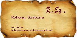 Rohony Szabina névjegykártya