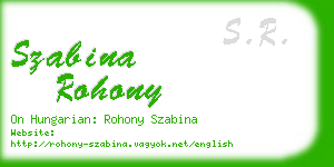 szabina rohony business card